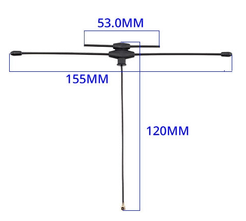 IPEX1 2.4GHz / Sub-G 900MHz Dual-Band T Antenna