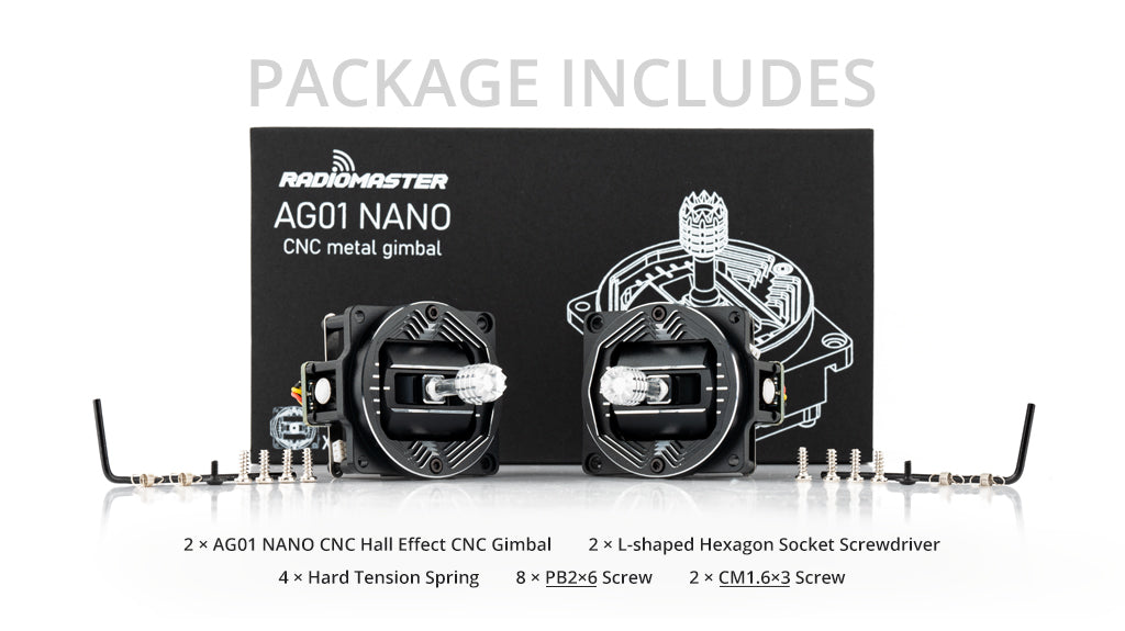 AG01 NANO CNC Hall Gimbals for Pocket Radio